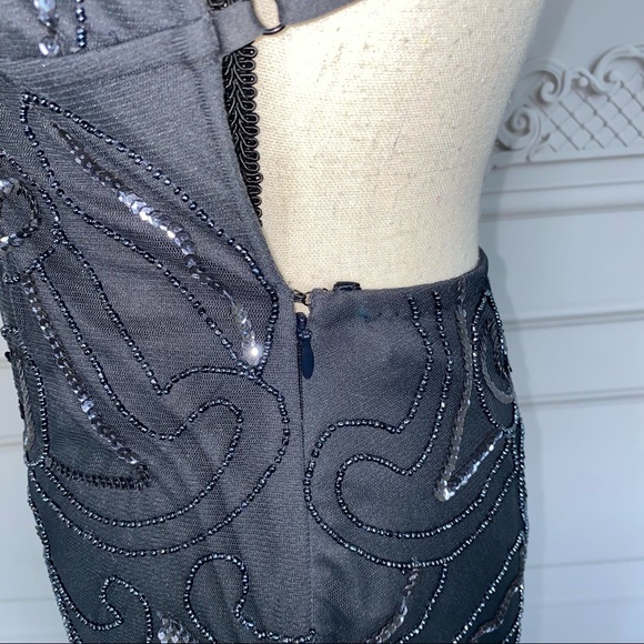Jump Apparel Black Long Beaded Backless Dress | Size 7/8 - Picture 9 of 14